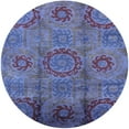 thumbnail image 1 of Ahgly Company Indoor Round Mid-Century Modern Blue Oriental Area Rugs, 7' Round, 1 of 6