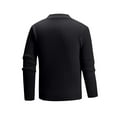 thumbnail image 7 of ZQUUVOU Fall Trendy Swearter for Men Silm Solid Color Pullover Casual Crew Neck High Elastic Knit Sweaterx Long Sleeve Sweater Black A, 7 of 7
