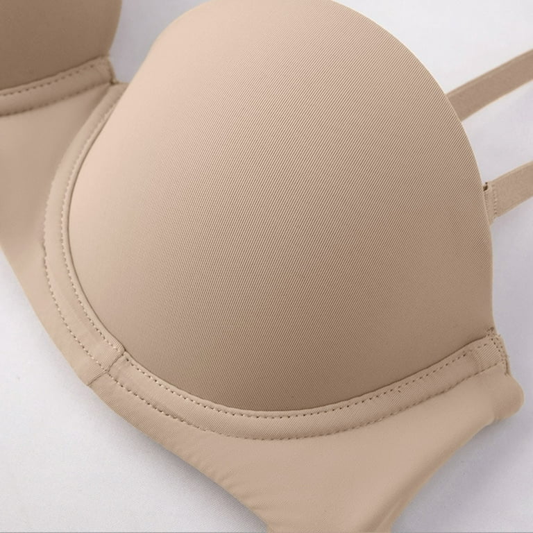 Rigardu bras for women Women's T Shirt Bra with Push Up Padded Bralette Bra  Without Underwire Seamless Comfortable Soft Cup Bra Beige + 75B