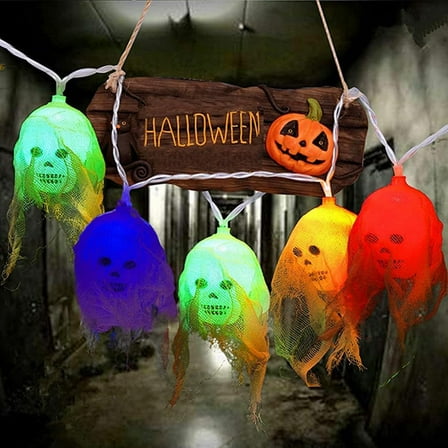 MYFLOCY Halloween LED Battery Operated Skull String Lights 10 Lighting Modes Indoor Outdoor Courtyard Decor ( 10 Ft )