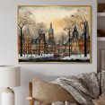 thumbnail image 2 of Designart "Landscape of a Russian City in Winter I" Extra Large Landscapes Framed Wall Art - Traditional Grey Winter Landscape Entryway Framed Wall Art Print, 2 of 7
