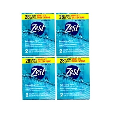 Zest Soap Refreshing Aqua Bath Bars 4.12 Ounce (Pack of 2) - 4 Pack