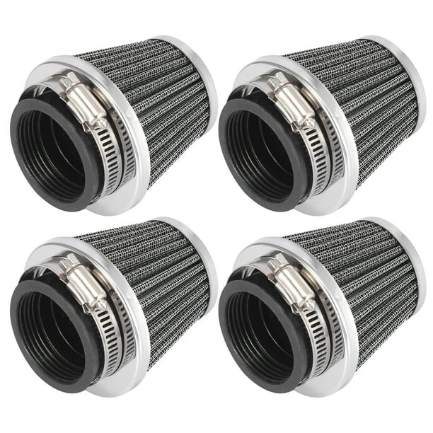 4uds Universal Moto 44mm Aire Filtro Limpiador Redondo Cónico Negro
