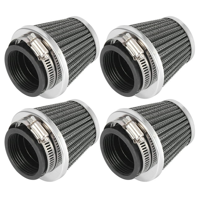 Unique Bargains 4pcs Universal 42mm Black Air Filter Cleaner Round Tapered Replaces for Motorcycle