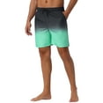 thumbnail image 4 of INSPIRE CHIC Men's Gradient Color Drawstring Elastic Waist Lining Summer Swimming Trunks 38 Light Green, 4 of 6