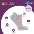 thumbnail image 4 of Fruit of the Loom Coolzone No-Show Tab Socks for Women, Black & Gray, Sizes 4-10 (6-Pack), 4 of 5