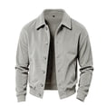 thumbnail image 3 of Stamzod Jackets for Men Casual Business Work Corduroy Bomber Jacket Long Sleeve Fall Coat with Pockets Beige XXL, 3 of 8