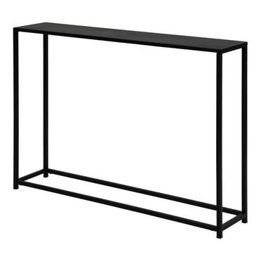 Pemberly Row 38" Rectangular Modern Metal Console Table in Black
