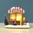 thumbnail image 3 of Mini casa de nieve navideña de resina vintage, edificios coleccionables navideños iluminados , colección de decoración navideña de para el Hugo Casa de miniaturas de resina, 3 of 9