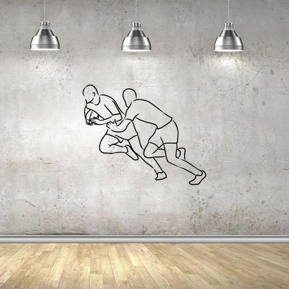 Rugby Sports Team Rugby Quote Wall Sticker Room Vinyl Wall Art Decals Sport Activities/ Rugby Fitness Inspiration Training Home Gym Vinyl Stickers Motivational Wall Art Decoration Size (28x30 inch)