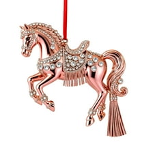Horse Christmas Ornaments, 2D Acrylic Horse Ornament for Christmas Tree for Women Girls Horse Lovers Equestrian Gifts and Xmas Tree Home Decor (1PC, Pink)