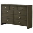 thumbnail image 1 of ACME Commode Rectangulaire en Bois avec 9 Tiroirs Ilana en Gris, 1 of 7