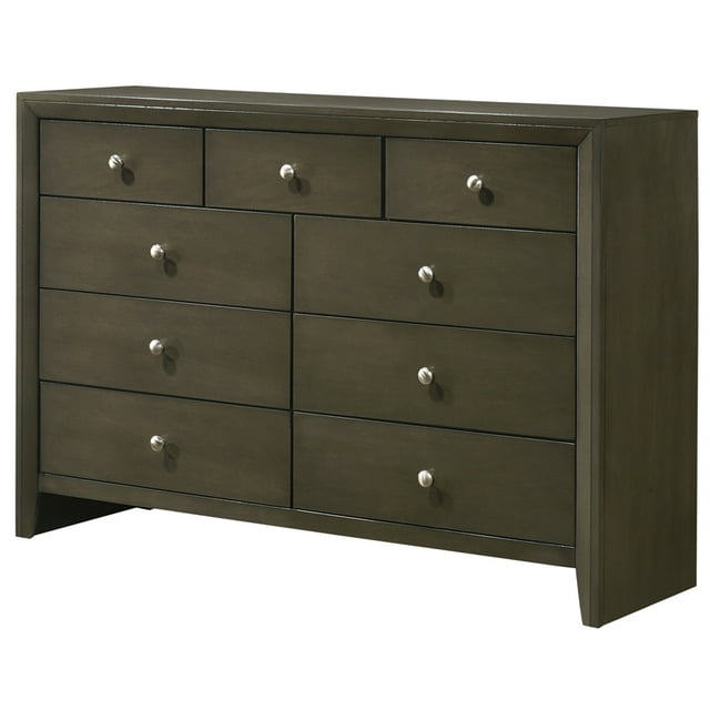 ACME Commode Rectangulaire en Bois avec 9 Tiroirs Ilana en Gris