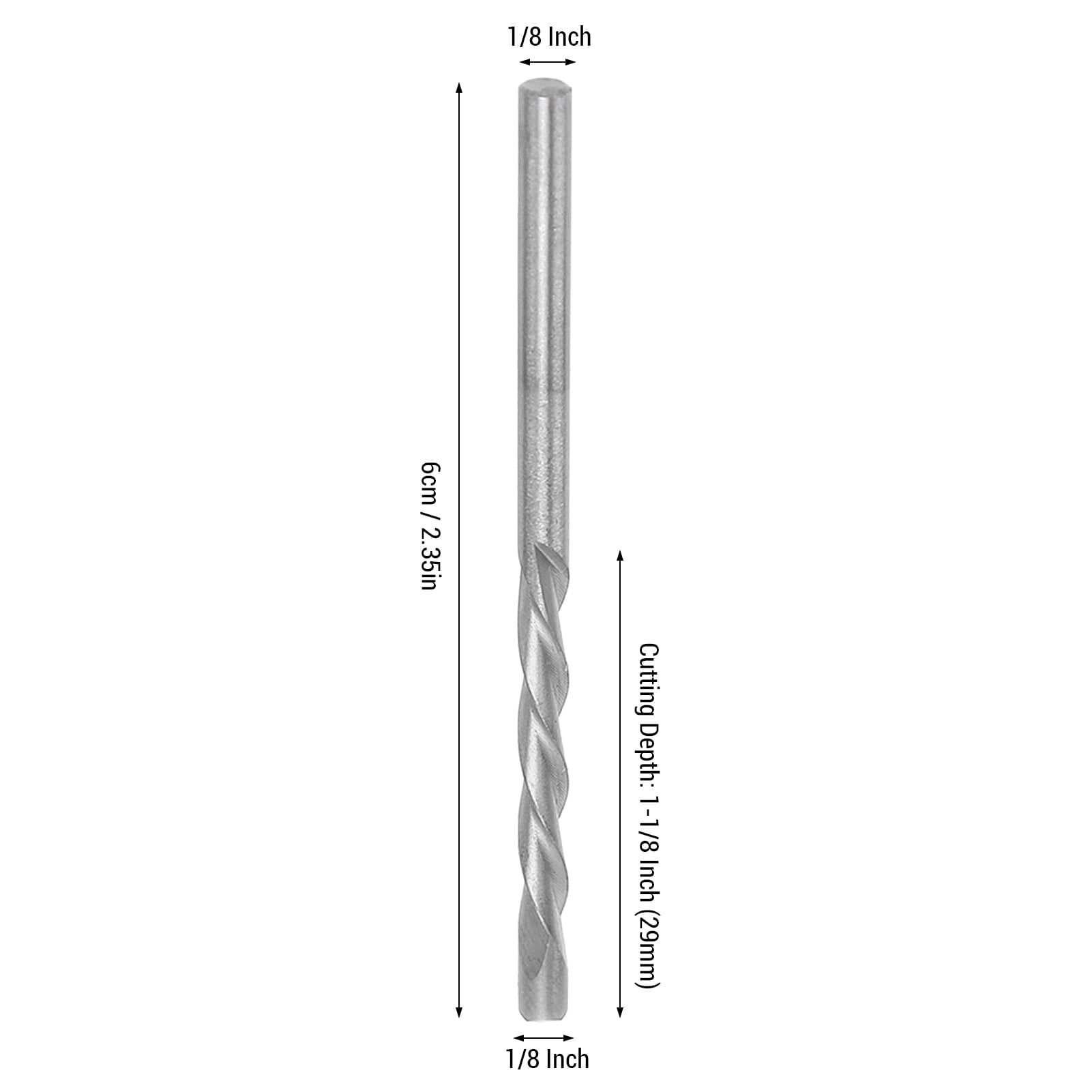 Spiral Drill Bit Set, Easy Installation Fast And Accurate Cutting Drill Bits 50PCS 1/8 Inch Stable Milling High Speed Steel  For Wood Plastic Fiberglass