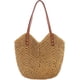 thumbnail image 1 of Bolso de mano de paja de gran capacidad, tela a mano, bolsa de hombro hueca para mujer, bolsa de viaje de verano, playa, 1 of 3