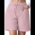 thumbnail image 3 of Pantalones Cortos Casuales Omen con Cordón Ajustable, Cintura Elástica, Cómodos, de Verano, con Bolsillos, Rosa, XXL, 3 of 9
