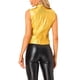 thumbnail image 3 of Chaleco sin mangas de cuello alto brillante con cremallera de metal para mujer M dorado, 3 of 5