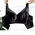 thumbnail image 4 of ATENAR Womens Bras,Wireless Bras for Women,Bras for Women,Breathable,Comfort Fit,Solid,Nylon,Black,M(US:6), 4 of 9