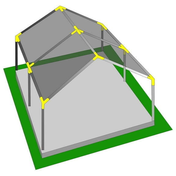 Import Canopy Fittings Kit 1 7/8" for High Frame Carport Connectors, Greenhouse, Carport, Tent, Shelter, Outdoor Shelter Frame Accessories for Garage, Patio, Full Set for 6 Legs, (6 Legs) Silver