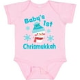 thumbnail image 3 of Inktastic Baby's 1st Chrismukkah with Cute Snowman and Snowflakes Boys or Girls Baby Bodysuit, 3 of 5