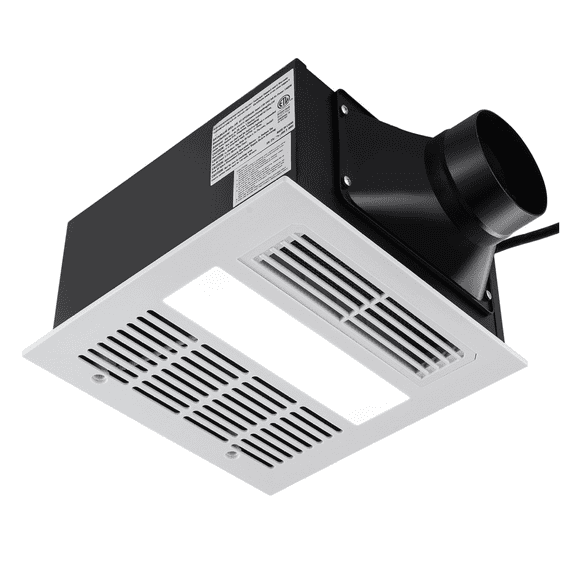 Bathroom Exhaust Fan with 1500W Heater, 110 CFM Ventilation, 1.5 Sones Quiet Fan, LED Light - For Bathroom, Kitchen, Attic Access Needed