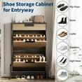 thumbnail image 6 of Soonbuy Shoe Storage Organizer with 2 Flip Drawers and 1 Drawer, Freestanding Narrow Shoe Rack, Shoe Storage Organizer with 3-Tier Adjustable Shelves for Entryway, Hallway, Living Room, 6 of 8