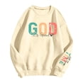 thumbnail image 4 of Women's Hoodless Sweatshirt Casual Crewneck Long Sleeve God Print Basic Top Versatile for Daily and Wear, 4 of 4