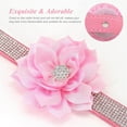 thumbnail image 2 of HQREA Cute Bling Rhinestone Dog Collar, Leather Girl Dog Collar with Flower for Wedding, 2 of 6