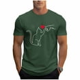 thumbnail image 2 of Zylanna Men's T-Shirts Tee, Cat Dog Print Short Sleeve Crew Neck Summer Fashion Tops for Mens Army Green, 2 of 6