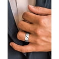 thumbnail image 3 of FaithHeart Classic Plain Ring for Men Women Stainless Steel Band Rings 8mm Width Polished Silver Wedding Band Jewelry Gift for Son Dad Fathers Day, 3 of 9