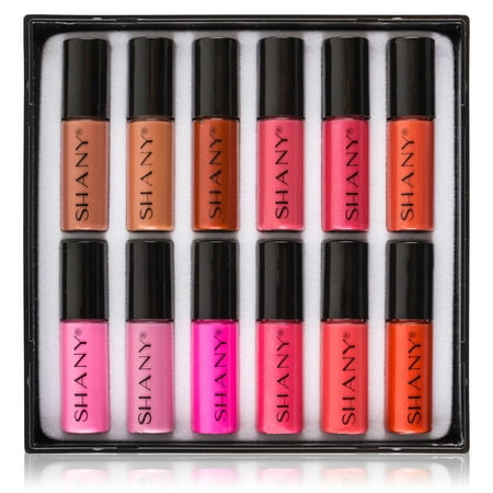 SHANY All That She Wants - Set of 12 Matte, Pearl, and Shimmer Mini Lipgloss (Best Lip Gloss In The World)