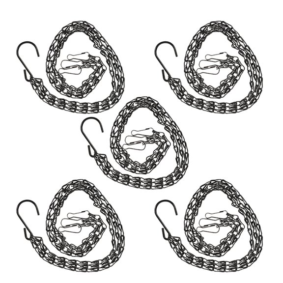 ETEREAUTY 5-Pack Heavy Duty Black Metal Hanging Chains for Flower Pots, Lanterns, and Garden Basket Hangers