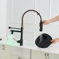 thumbnail image 5 of Matte Black Kitchen Faucet  - Commercial Kitchen Faucets Single Handle Single Hole Spring Rose Gold Kitchen Faucet with Pull Down Sprayer Black, 5 of 6