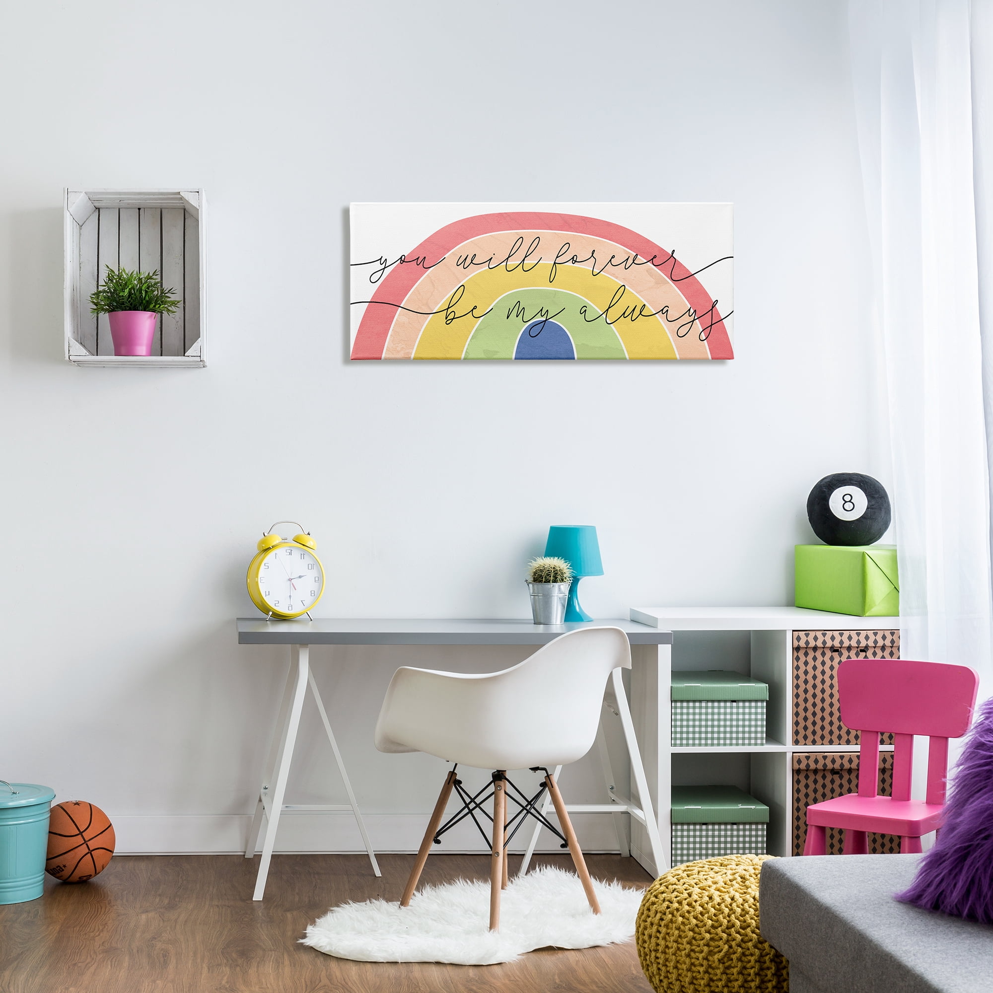 Stupell Industries Forever Be My Always Quote Bold Rainbow Arches, 17 x 40, Designed by Daphne Polselli