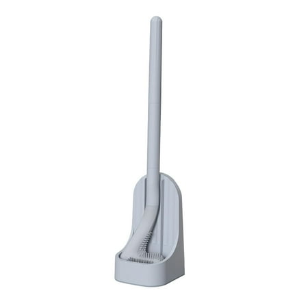 Toilet Brush with Holder Wall-Mounted Cleaning Set Quick Drying Bristles Deep-Cleaning for Bathroom - Grey