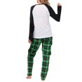 thumbnail image 3 of Family Matching Christmas Pajamas, Romper/ Letter Print Long Sleeve Tops and Plaid Pants Sleepwear Set, 3 of 10