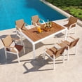 thumbnail image 2 of Glavbiku Outdoor Dining Table Set,Patio 7 Piece Wicker Furniture Set with 6 Chair for Garden,Brown, 2 of 11