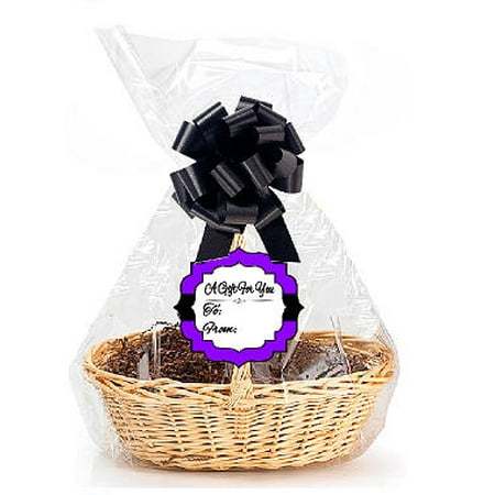 Violet Gift - Violet 2Pack Designer Cello Bags / Tags / Bows Cellophane Gift Basket Packaging Bags Flat 18