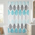 thumbnail image 6 of REGALWOVEN Bohemian Print Shower Curtain Sets, Waterproof Bath Curtain with 12 Hooks, Nature-Inspired Bathroom Decor Turquoise 71"W x 71"L, 6 of 7