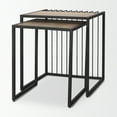 thumbnail image 6 of Mercana Miles Black Metal W/ Light Wood Nesting End/Side Table in Brown, 6 of 11