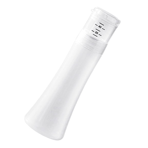 Squeeze-to-Measure Condiment Bottle with Visible Graduated Chamber, Hinged Cap and Food-Grade Construction for Cooking Oil and Liquid Sauces