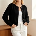 thumbnail image 6 of ATOYSOY Women Sweater Crew Neck Knitted Cardigan Elegant Long Sleeve Fashion Casual Sweater Top For Daily Wear, 6 of 8