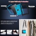 thumbnail image 6 of FIEWESEY Case for Urao X109 Tablet 10.1 Inch Tab Friendly Hybrid Soft Silicone Adjustable Shoulder Strap Built in Kickstand Pen Holder Compatible with Urao X109 10.1" 2026 Model (BlackBlue), 6 of 6