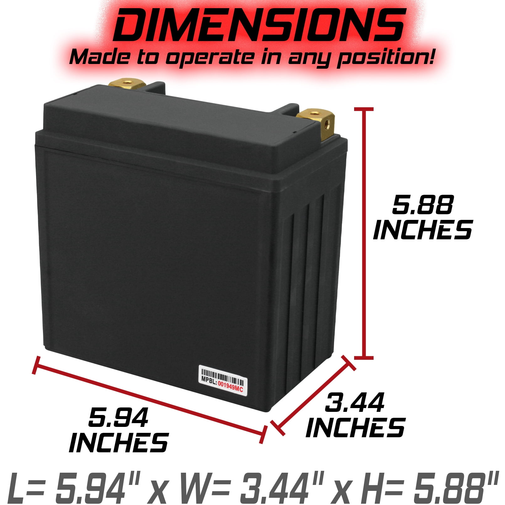 Banshee YTX14L BS Battery, Lithium Motorcycle Battery for Harleys, Honda's and More