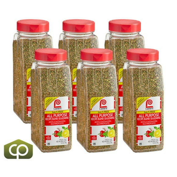 Lawry's Salt-Free All Purpose Seasoning – Sodium-Free Savory Herb & Spice Master Blend, 13 oz. Commercial Shaker Bottles – Wholesale 6/Case Foodservice Bulk Master Pack