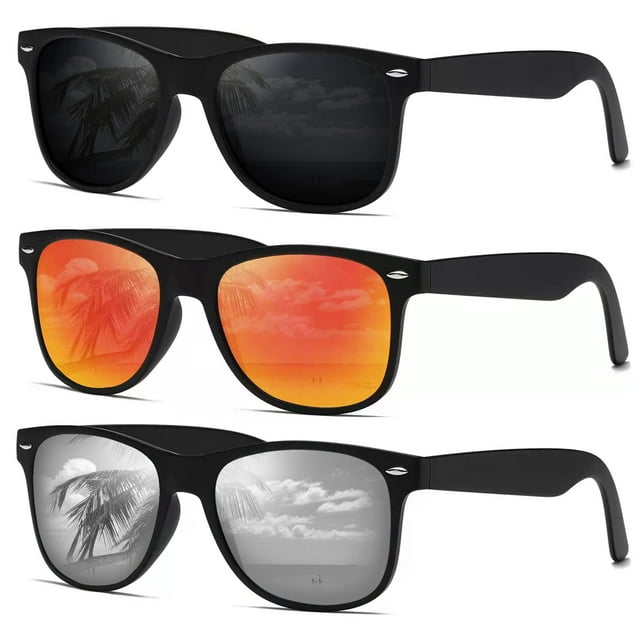 DEMIKOS Gafas de sol polarizadas para hombre y mujer, lentes de espejo retro de moda para conducir, pescar, protección UV400