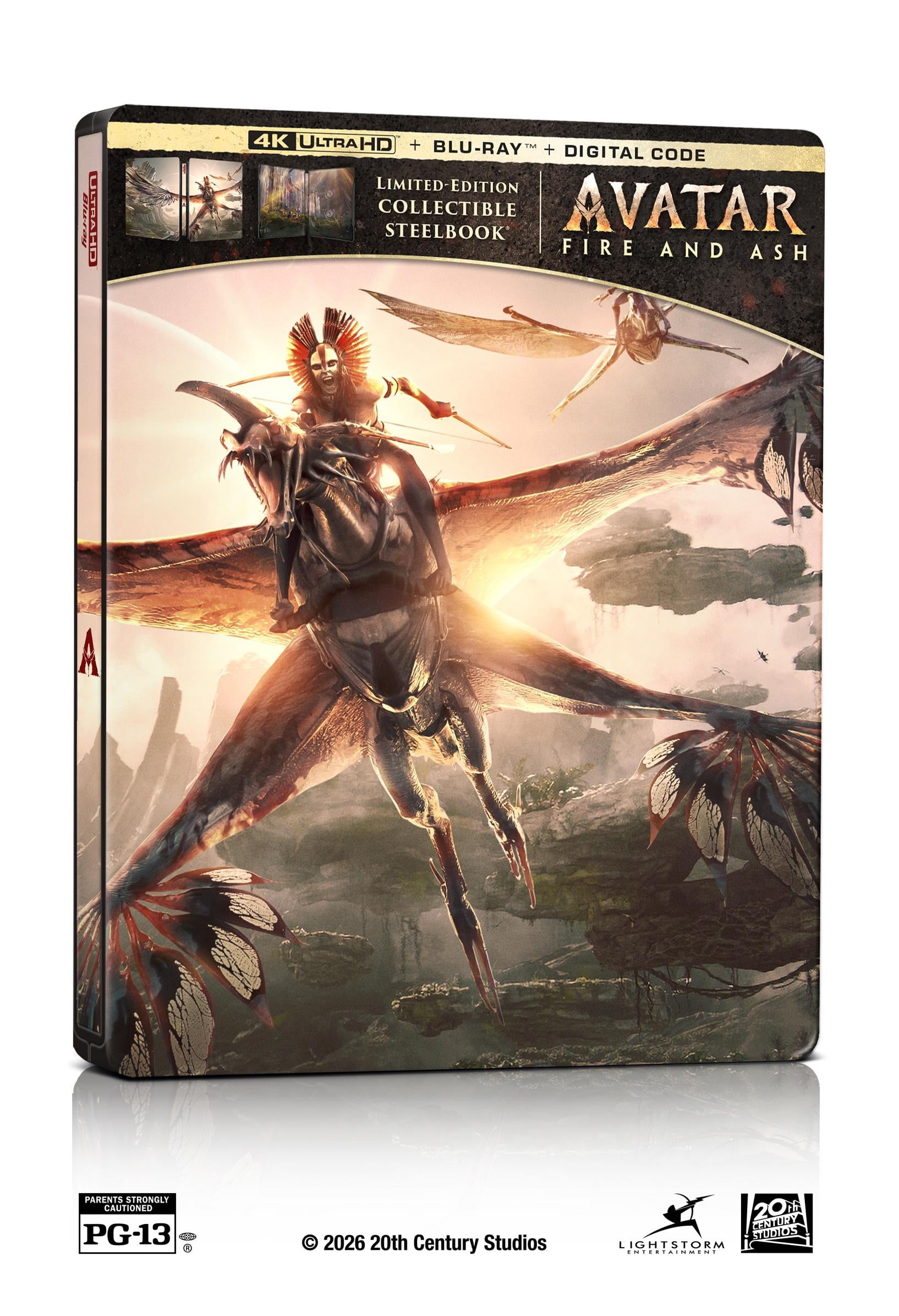 Avatar: Fire And Ash (Steelbook) (4K Ultra HD + Blu-ray + Digital Copy) w/ Bonus Disc, 20th Century Studios, Action & Adventure, Fantasy, Sci-Fi