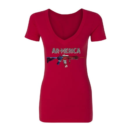 Second Amendment Right To Keep And Bear Arms - AR-MERICA 2nd Amendment Keep & Bear Arms Women Deep V-neck Souvenir