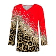 thumbnail image 5 of Summer Savings Clearance 2024! TAGOLD Womens Tops, Women's Fashion Printed Loose T-shirt Long Sleeves Blouse V-Neck Casual Tops, 5 of 5