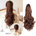 thumbnail image 5 of XIAQUJ Ponytail Wig Clip Long Curly Hair Big Wave Women's High Ponytail Wigs for Women D, 5 of 5